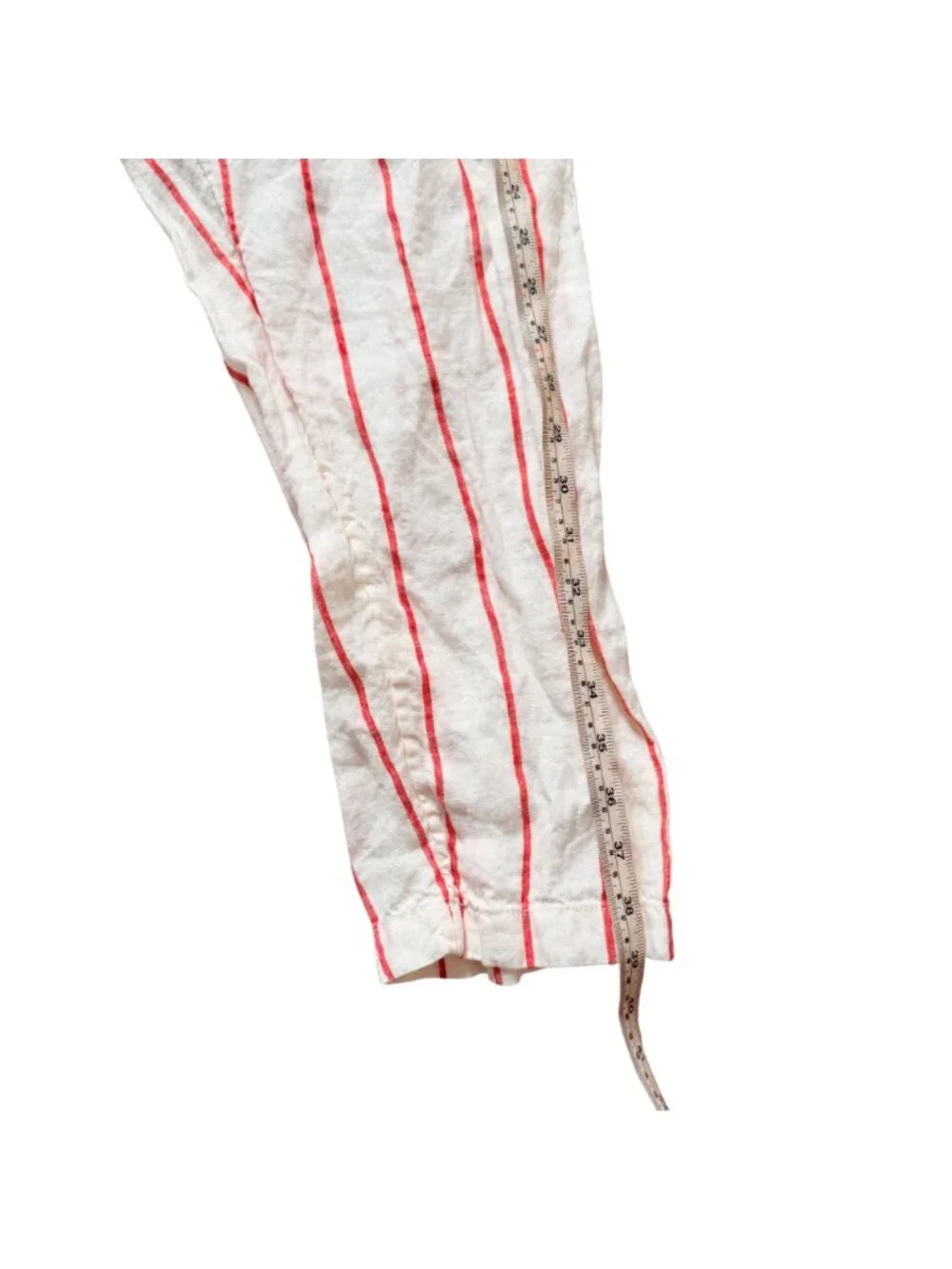 C&C California Pinstripe 100% Linen Relaxed Lounge Pants womens Xl White Red